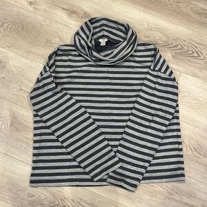 Striped Cowl Neck Sweater Top